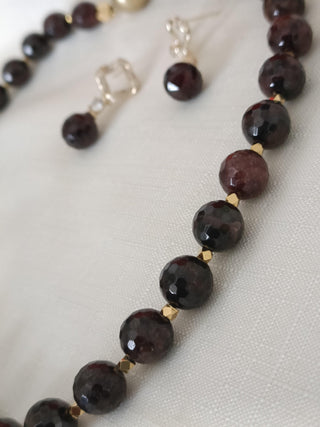 Garnet Gemstone Necklace Set - Whitestone Jewellery