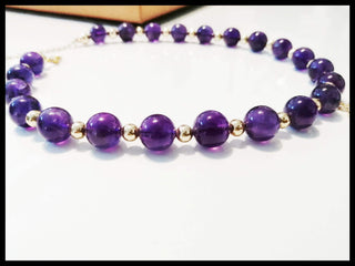 Amethyst necklace with adjustable chain