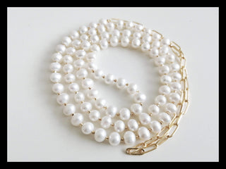 Celeste Cable Chain Pearl Necklace - Whitestone Jewellery